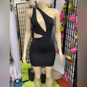 Elegant Black Cut-Out Dress